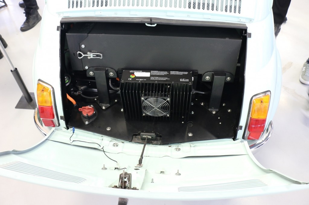 Fiat 500 electric conversion battery detail